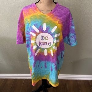 Buy one get one! Buy this get the green tie dye free! Tie dye V-neck T “Be Kind”